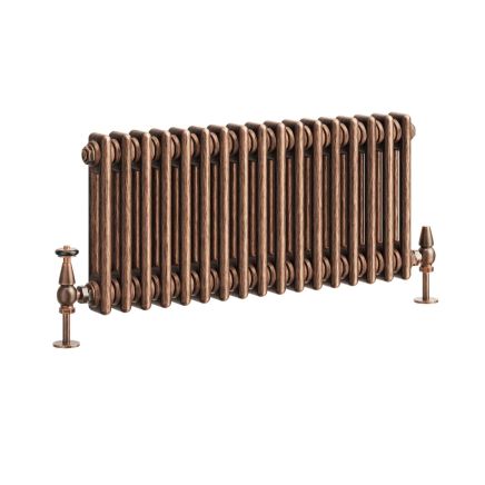 Clement Antique Copper Double Horizontal Column Radiator - 300x785mm