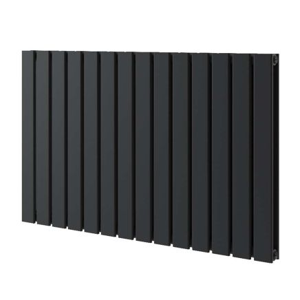 Perth Matt Black Double Vertical Flat Panel Radiator 600x952mm
