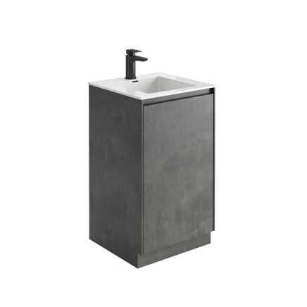 Odion Concrete Floor Standing Vanity Unit with White Basin 500mm