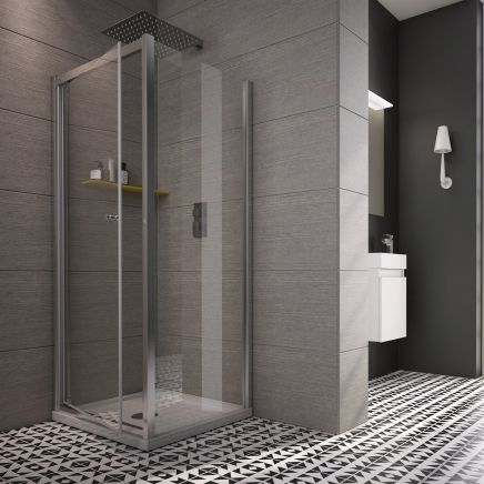 Rivar Chrome Pivot Shower Door 900mm