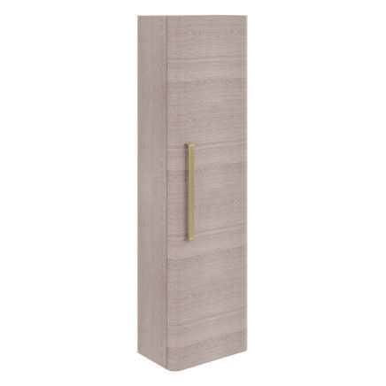 Esk Stone Grey Wall Mounted Tall Storage Cabinet with Gold Handle