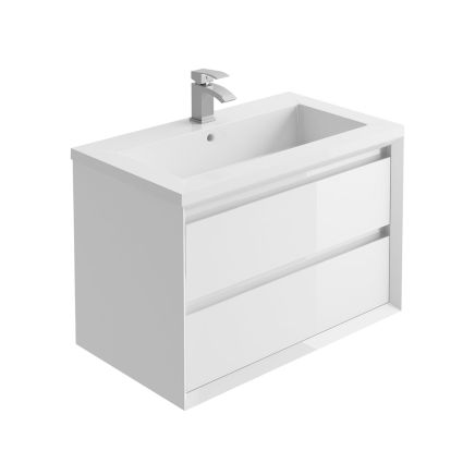 Venus Gloss White Wall Hung Vanity Unit 800mm