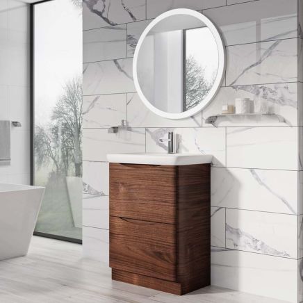Erin Rosewood Floor Standing Vanity Unit with Link Resin Basin 600mm
