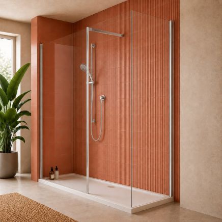 Rivar Chrome Walk In Shower Enclosure End Panel 680mm