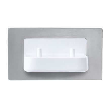 Proofvision Brushed Steel In-Wall Electric Double Toothbrush Holder For Oral-B