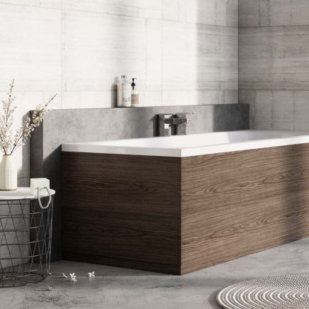 Grey Linear End Bath Panel Close up