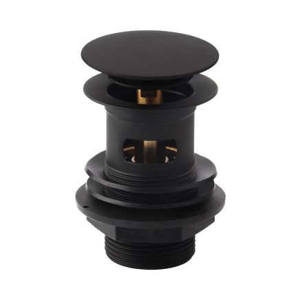 Black Basin Push Button Slotted Waste