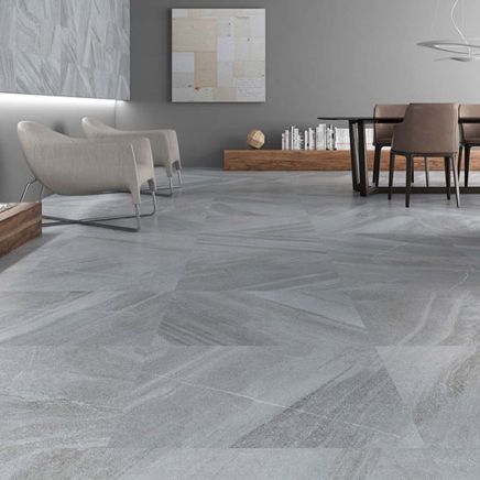 Cave Gris Stone Effect Indoor Porcelain Tile 600x600mm