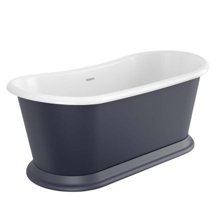 Darcey Dark Grey Traditional Freestanding Soaking Tub 1580x750mm