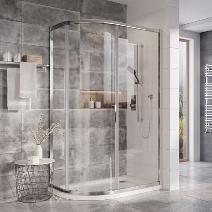 Fabio Chrome Single Sliding Door Quadrant Enclosure
