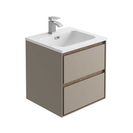 Newbury French Grey and Sawn Oak Wall Hung Vanity Unit 500mm