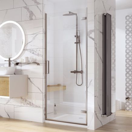 Lanka Gunmetal Hinged Shower Door