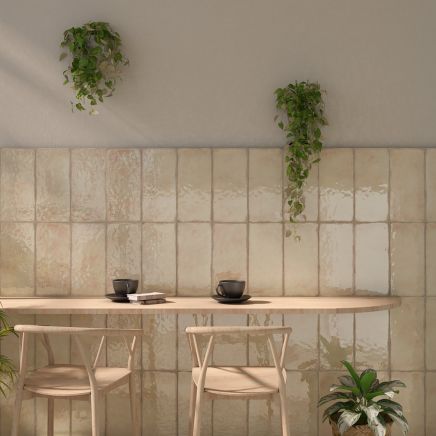Inca Beige Glossy Porcelain Brick Tile - 150x316mm