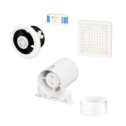 Euston White Ceiling Extractor Fan Kit with LED Light
