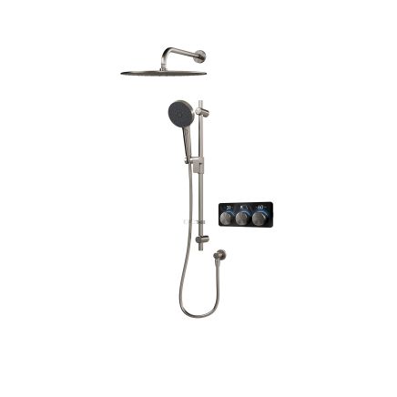 Aqualisa S3 Gunmetal Smart Digital Shower Dual Outlet (Slide Rail Kit with Fixed Wall Head) HP/Combi