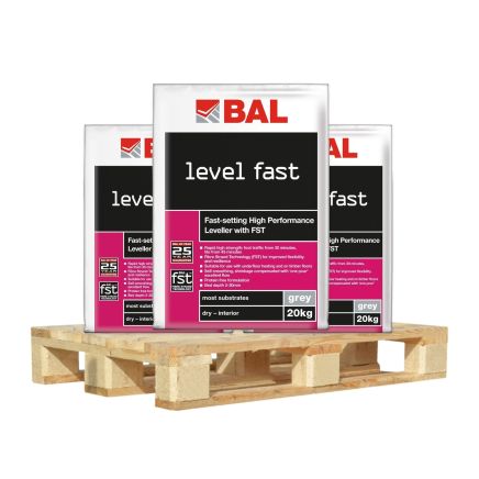 BAL Level Fast Rapid Levelling Compound - 20kg (Pallet Deal - 50 Bags)