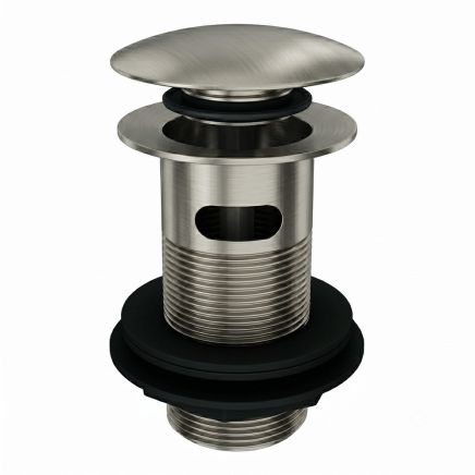 Brushed Nickel Click Clack Slotted Basin Waste