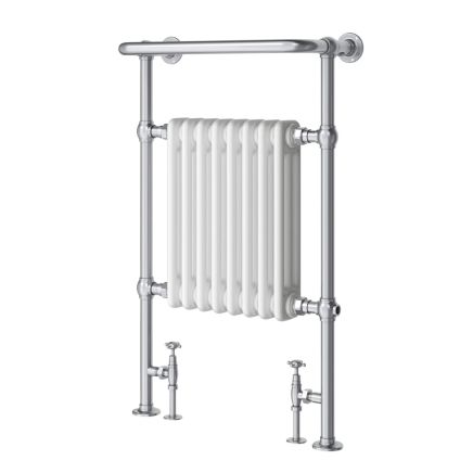 Hive White and Chrome Heated Towel Rail 940x600mm