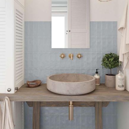 Borneo Sky Blue Matt Brick Tile 65x200mm