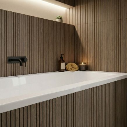 Ritz Nogal Slatted Wood Effect Ceramic Tile 600x300mm