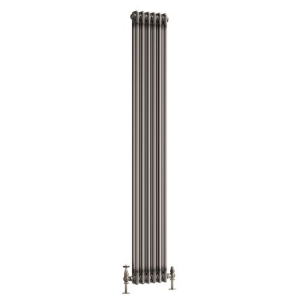 Clement Raw Metal Double Vertical Column Radiator - 1800x290mm