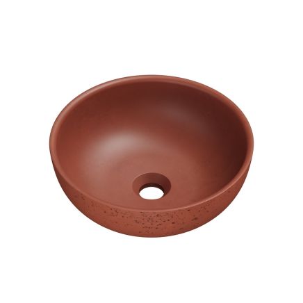 Brava Terracotta Travertine Texture Concrete Round Countertop Basin