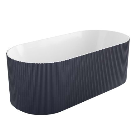 Olympia Midnight Grey Ribbed Freestanding Bath 1700x800mm