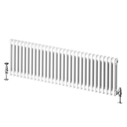 Upton White Double Horizontal Column Radiator - 400x1370mm