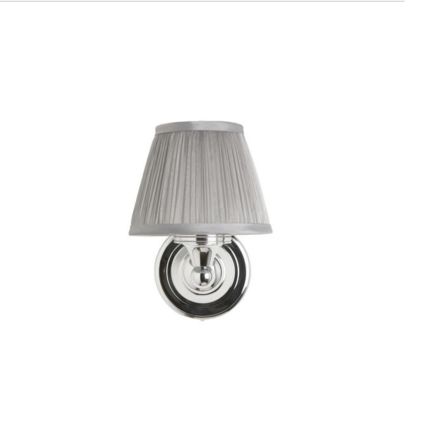 Burlington Round Light with Chrome Base & Chiffon Sliver Shade