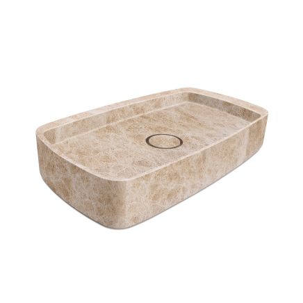 Marzio Patara Beige Honed Marble Rectangle Basin 212985