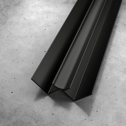 Nuova Matt Black Shower Wall Panel Internal Corner 11.5mm