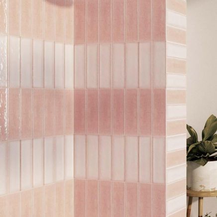 Santa Cruz Pink Gloss Brick Tile 200x65mm