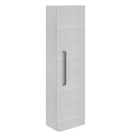 Esk White Wall Mounted Tall Storage Cabinet with Gunmetal Handle
