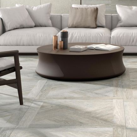 Pinkman White Wood Effect Matt Porcelain Tile 900x900mm