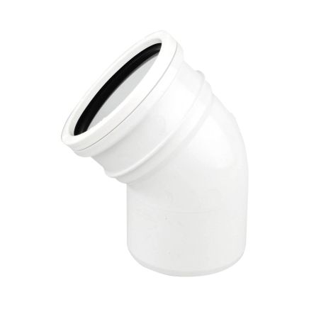 Wavin Osma Soil White Bend 45 Degree 110mm - 4s163w