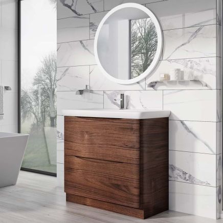 Erin Rosewood Floor Standing Vanity Unit with Link Resin Basin 900mm