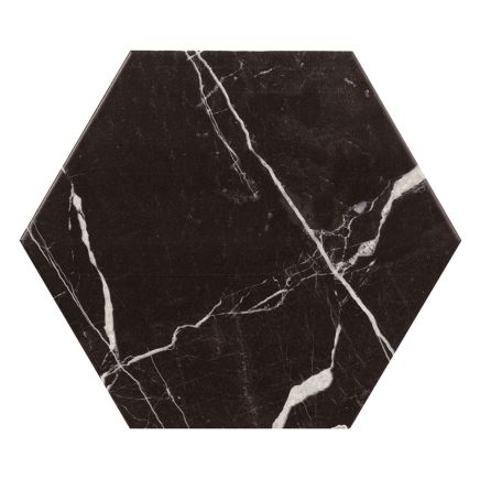 La Bella Black Marble Hexagon Matt Porcelain Tile 230x270mm