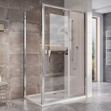 Fabio Chrome Shower Side Panel 760mm