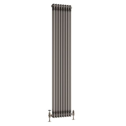 Clement Raw Metal Double Vertical Column Radiator - 1800x380mm