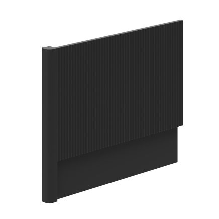 Soar Matt Black Ribbed End Bath Panel & Corner Post - 800mm