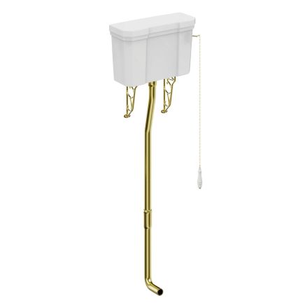 English Gold High Level Traditional Toilet Pipe Pack