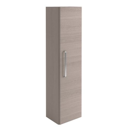 Esk Stone Grey Wall Mounted Tall Storage Cabinet with Chrome Handle