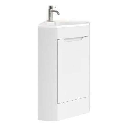 Ellis White Floor Standing Corner Vanity Unit 410mm