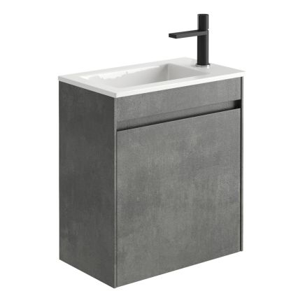 Odion Concrete Wall Hung Cloakroom Vanity Unit with Resin Basin 545mm