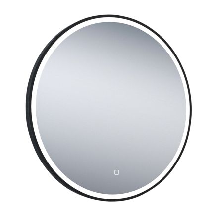 Avery Black Circle Round Illuminated LED Heated Bathroom Mirror 700x700mm