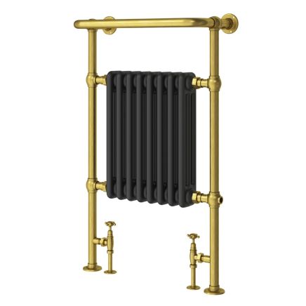 Hive Black and Gold Heated Towel Rail 940x600mm