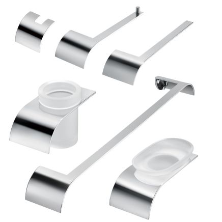 Jenka Chrome 6-Piece Bathroom Accessory Set with Soap Dish