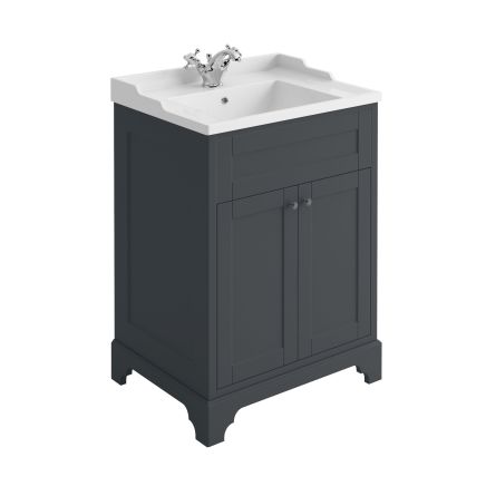 traditional midnight grey floorstanding bathroom vanity unit