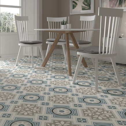 Bilbao Grey Patterned Matt Ceramic Tile Roomset - 450x450mm