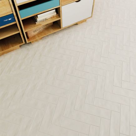 Borneo Soft White Matt Porcelain Tile 65x200mm